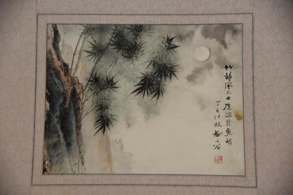 1977年柳子谷设色月竹图纸本镜片